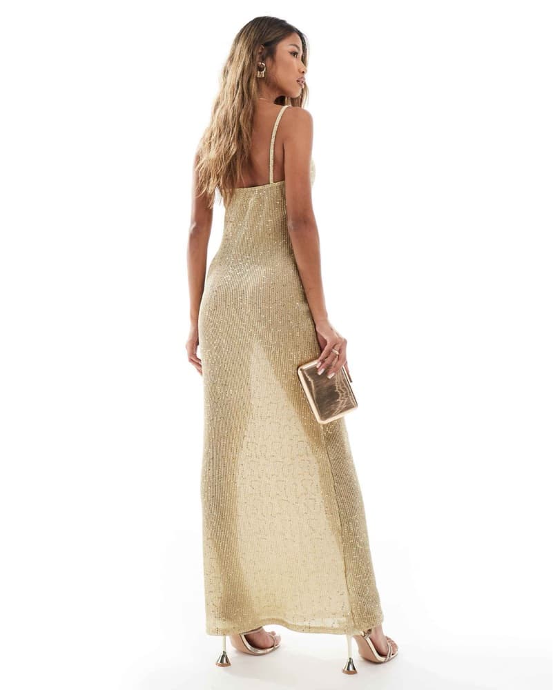 Sequin Gold Maxi Dress - Image 1