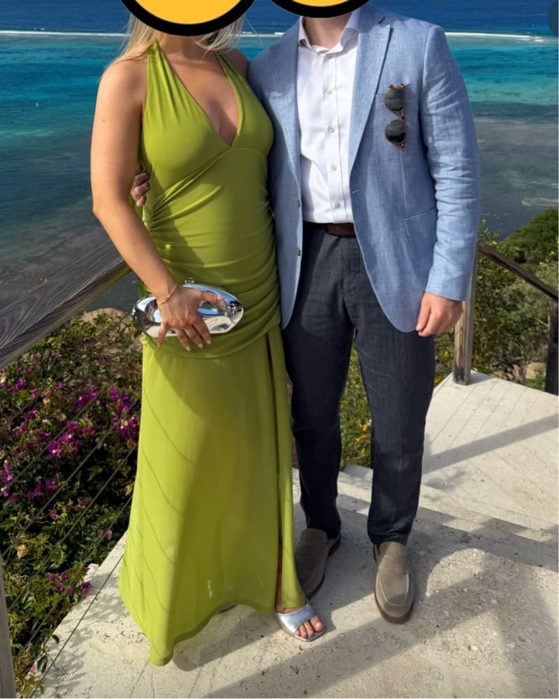 Island Muse Lime Halter Maxi Dress - Image 3