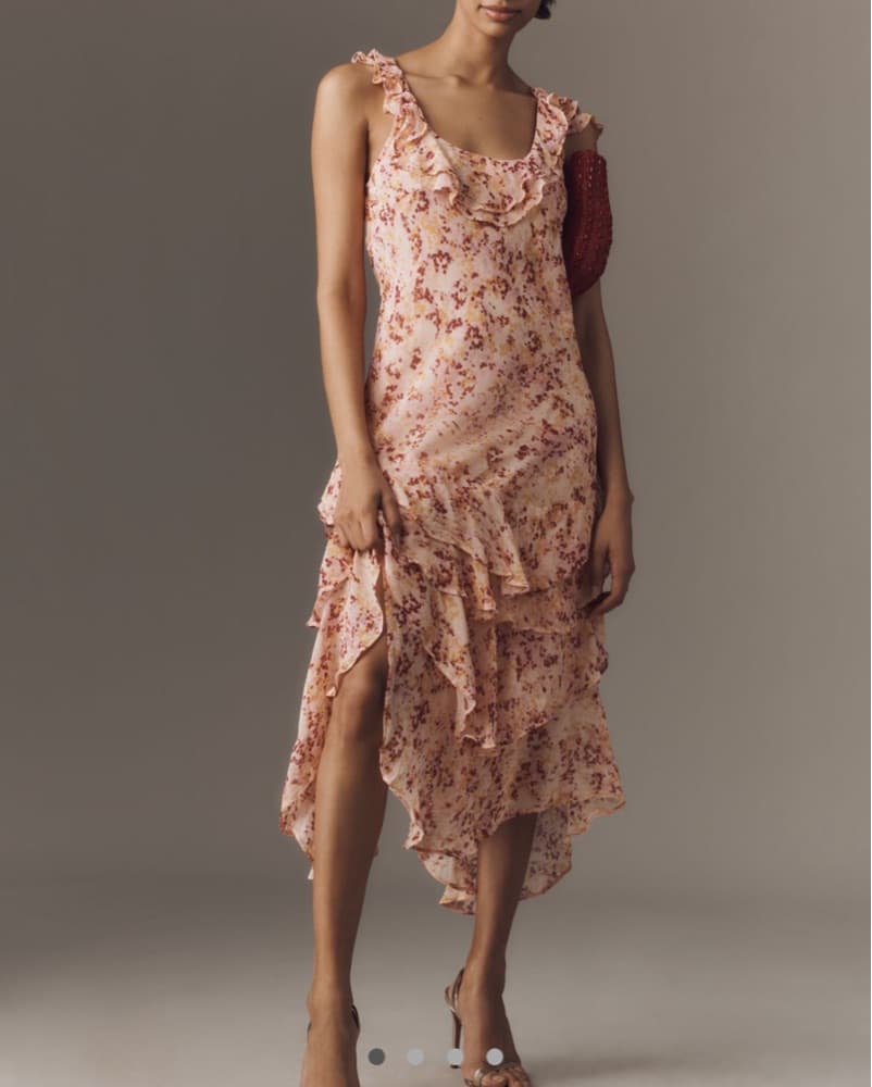 Cowl Neck Ruffle Midi Dress - Image 3