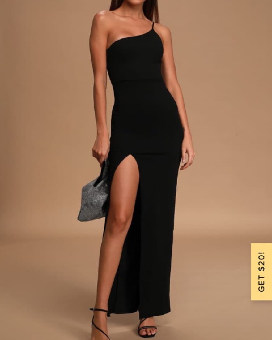Lulus One Shoulder Slit Dress - Image 1
