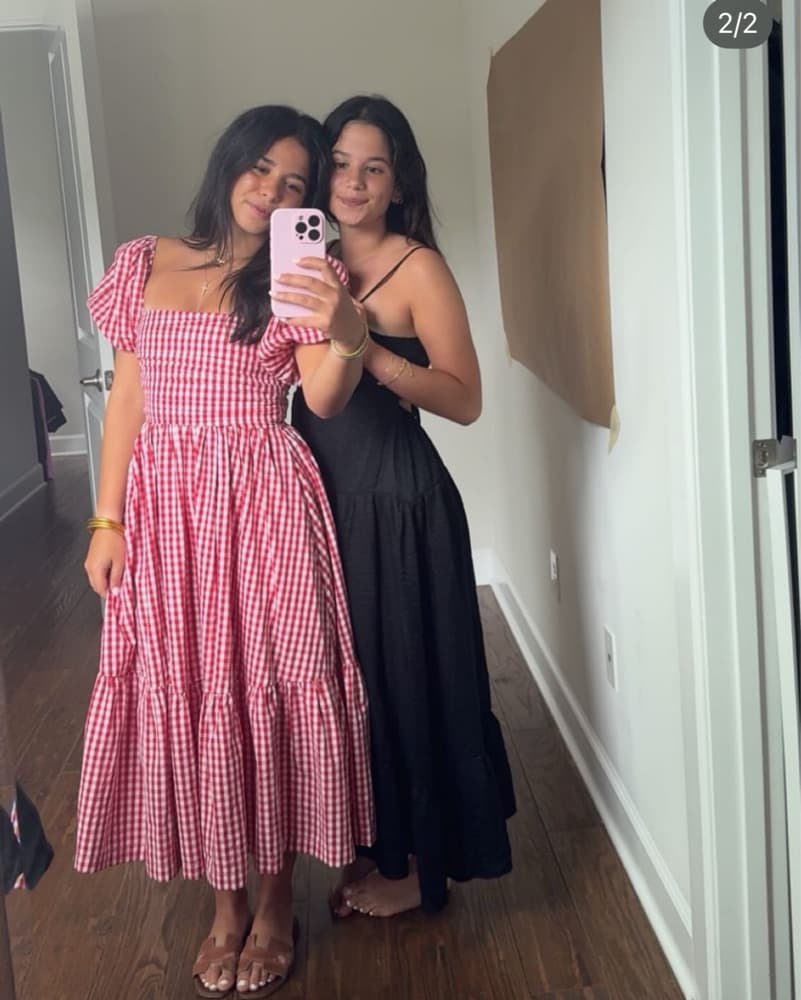 Red Plaid Midi Dress - Image 2