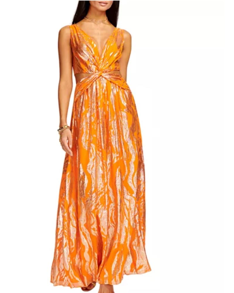 RamyBrook Orange/Gold Cutout Maxi Dress  - Image 1