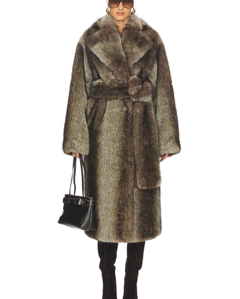 Revolve Faux Fur Coat - Image 1