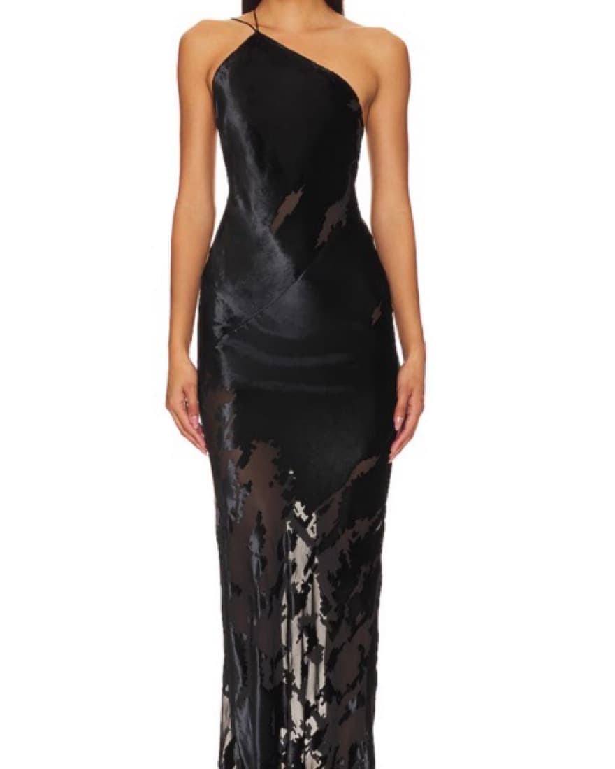 Sleek One-Shoulder Velvet Gown - Image 1