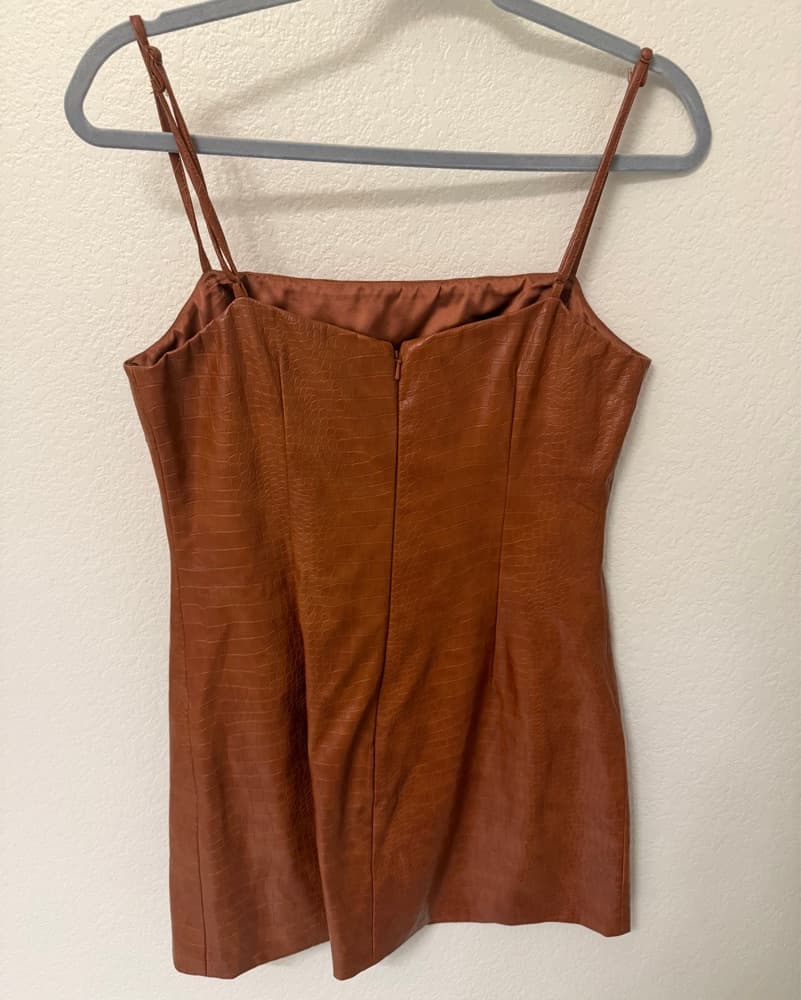 Bardot Croc Mini Dress - Image 4