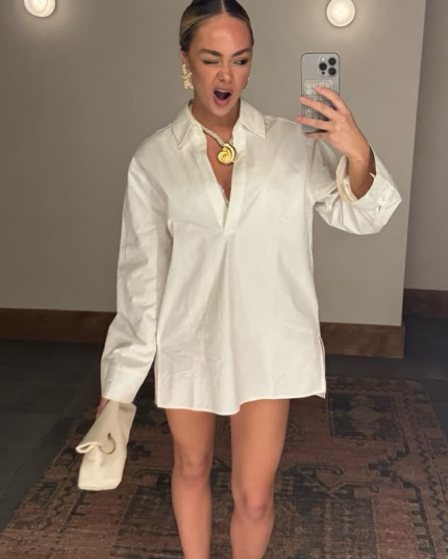 White Beach Cover Up/long Shirt   - Image 2