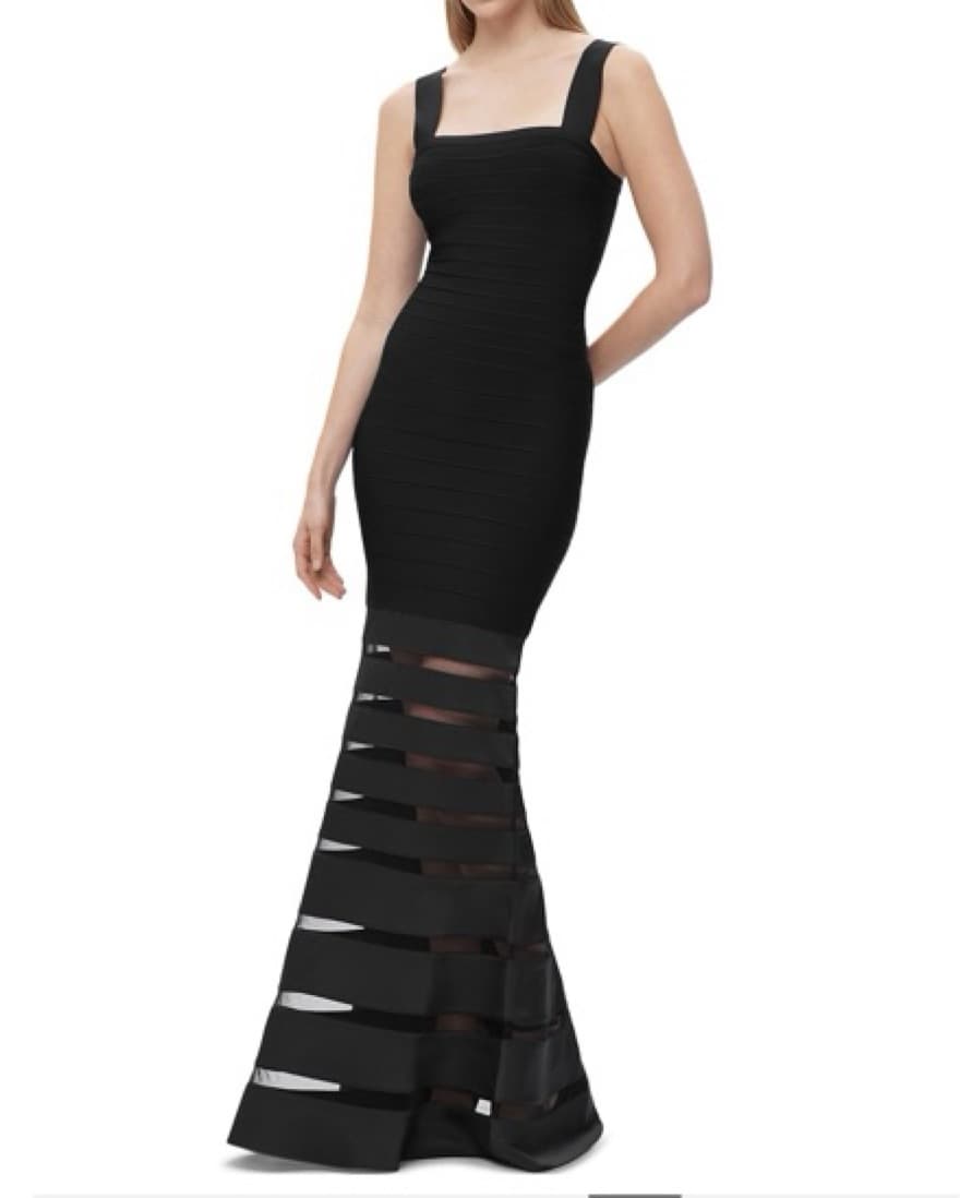 HERVE LEGER BLACK MAXI DRESS  - Image 5