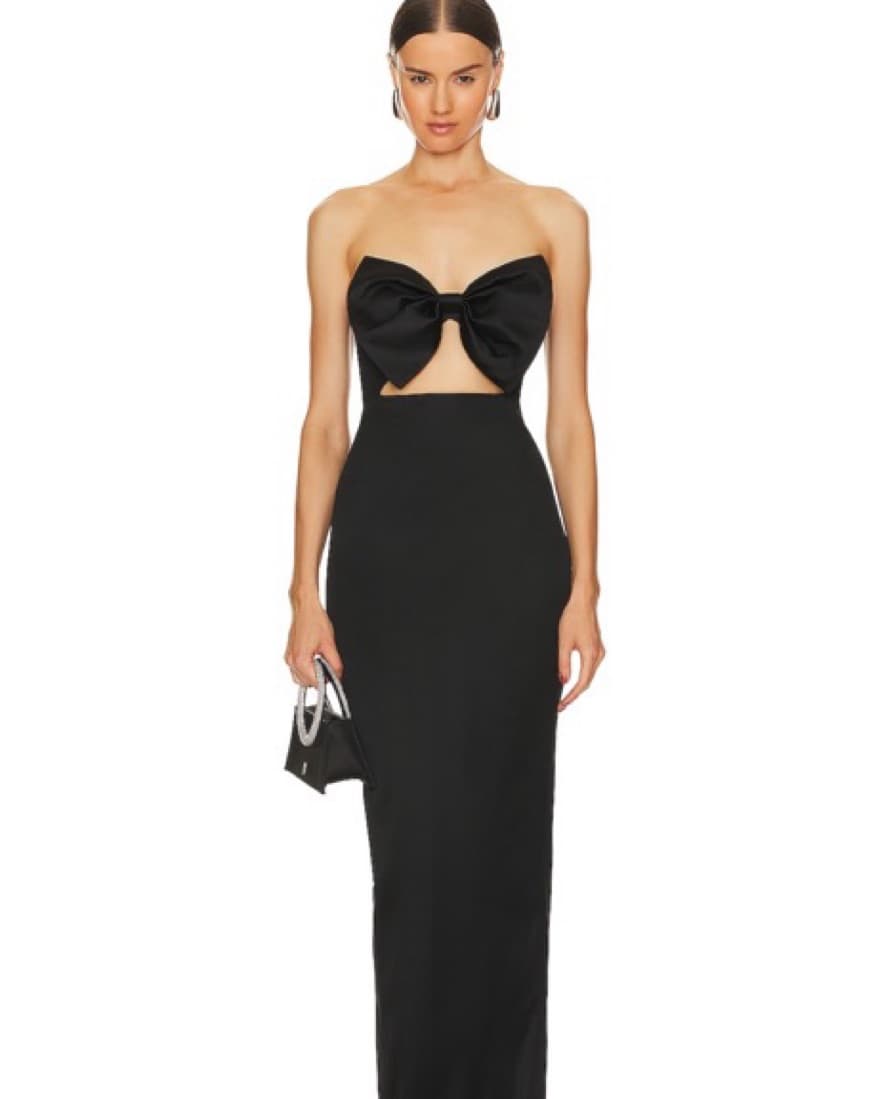 Elegant Black Bow Gown - Image 1