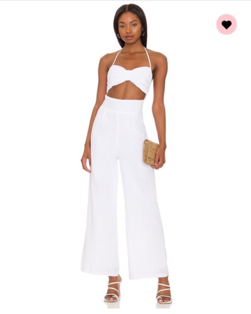 Revolve White Linen Jumpsuit - Image 2