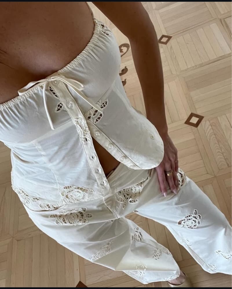 We Wore What Rose Embroidered Set - Image 1