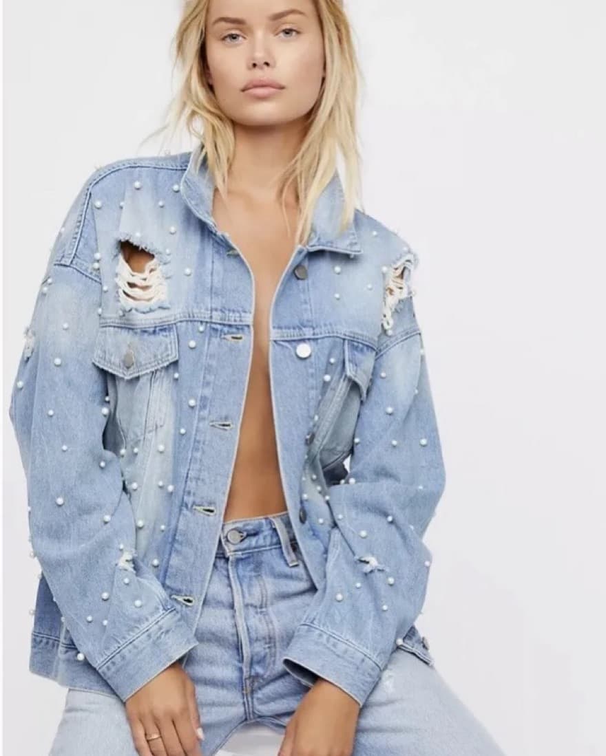 Free People Pearl Jean Jacket - Image 2