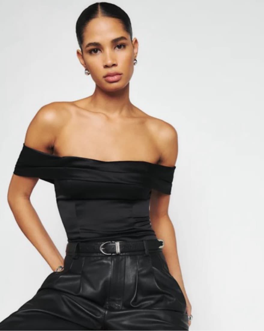 Black Reformation Lux Silk Top - Image 1