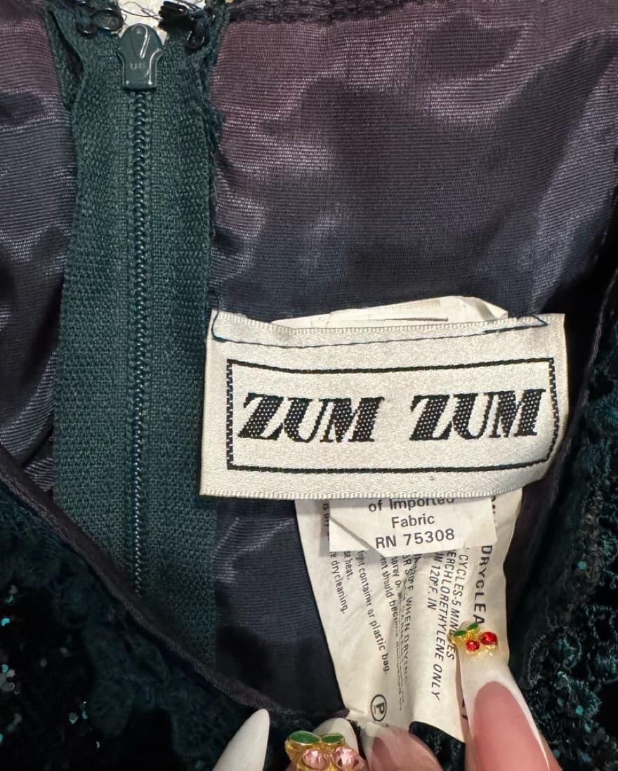 Vintage Zum Zum Emerald Velvet Mini - Image 4