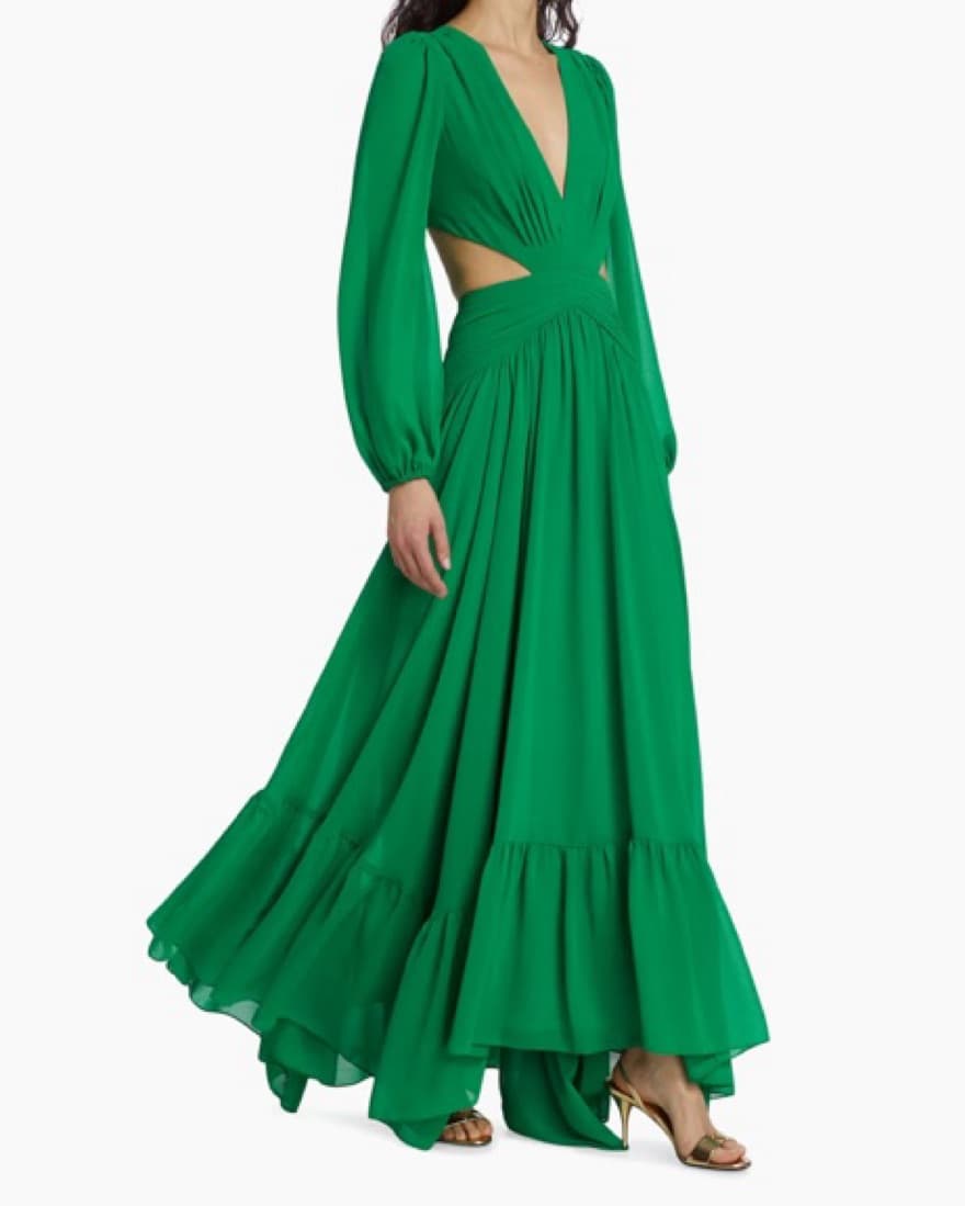 Cut Out Emerald Pat Bo Gown - Image 2