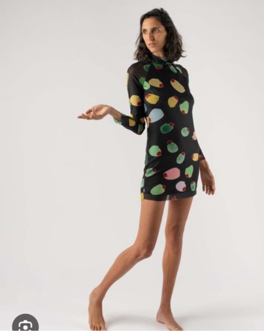 Olive Printed Dress  - Image 2