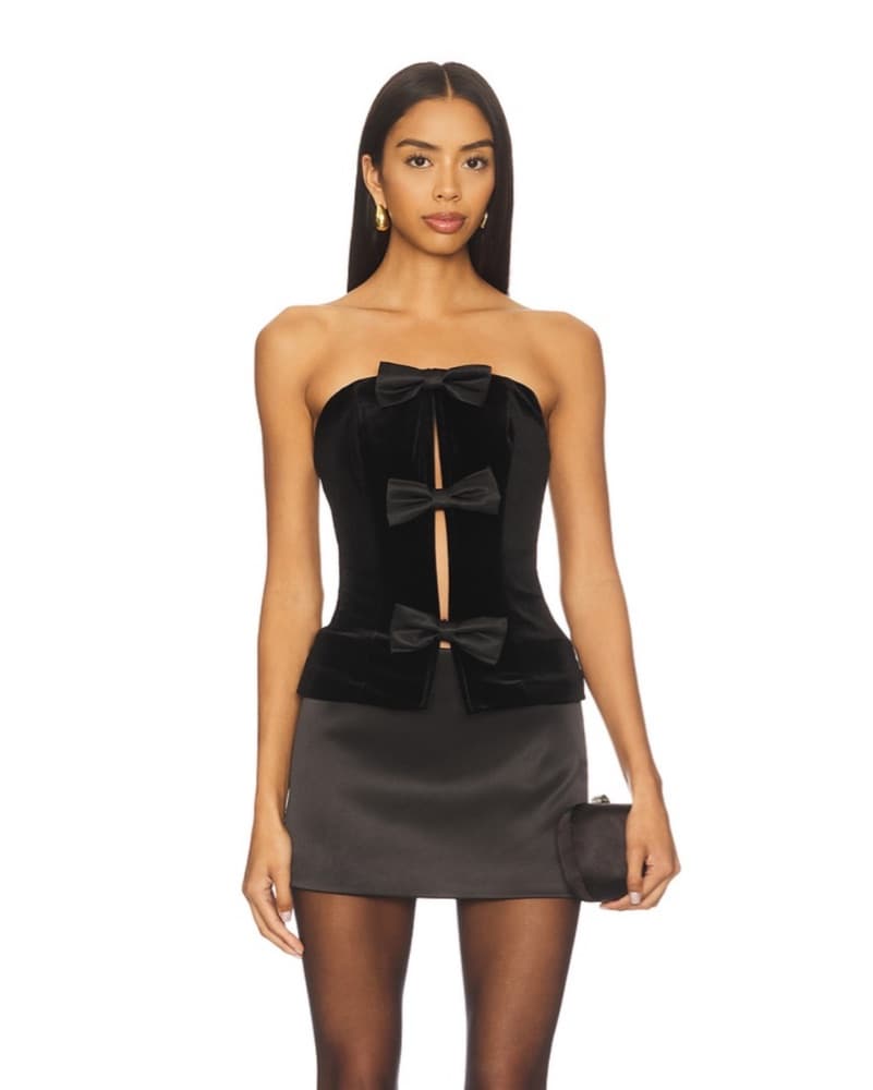 Stunning Velevet Bow Corset - Image 2