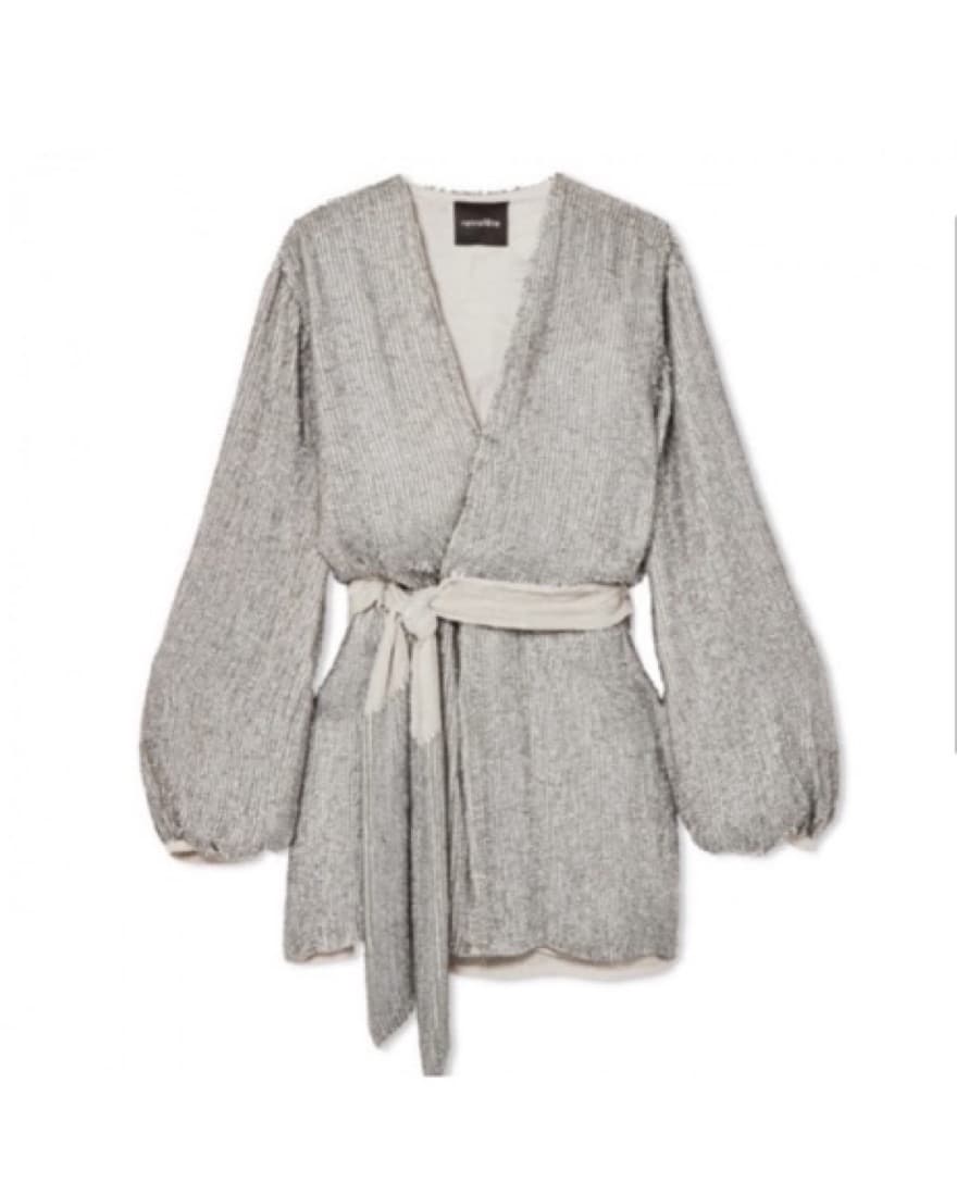 Retrofete silver Sequin Robe Dress - Image 1