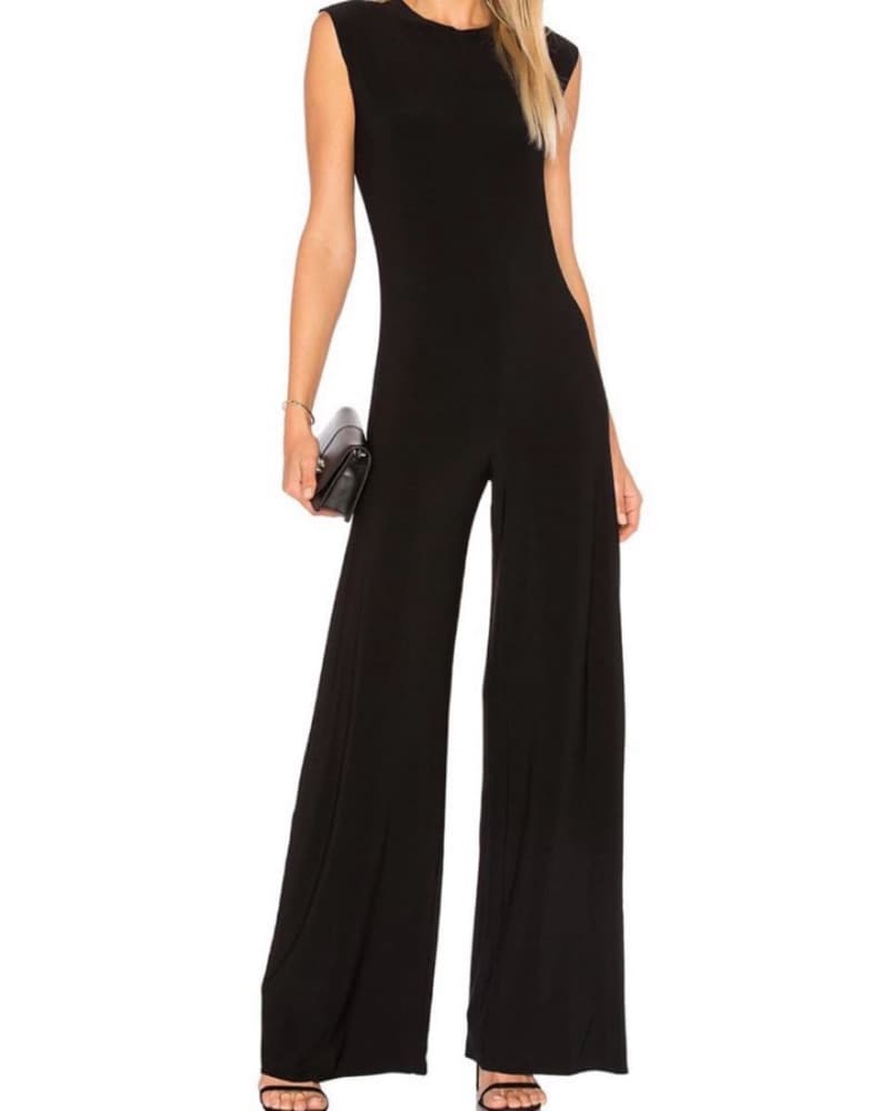 Norma Kamali Jumpsuit + Larroude Heels - Image 2