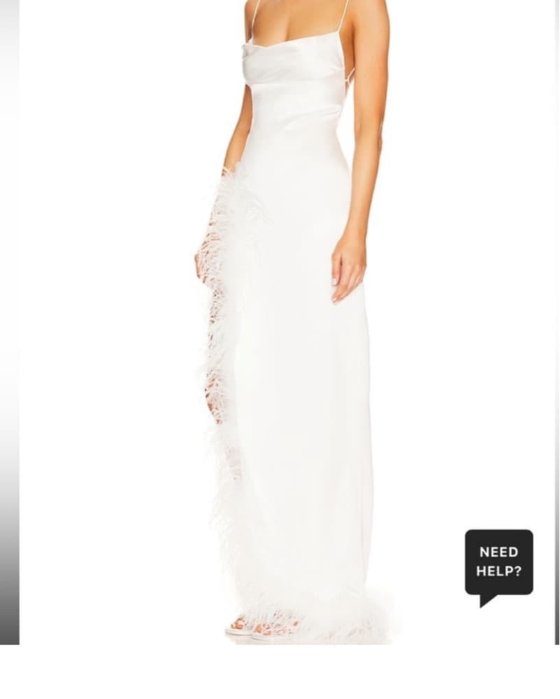 White Retrofete Priscilla Feather Gown - Image 3