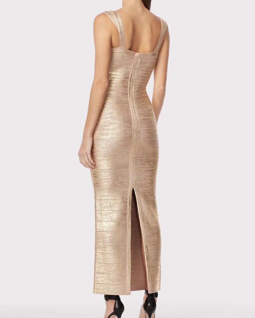 Sweetheart Banded Foil Gown  - Image 3