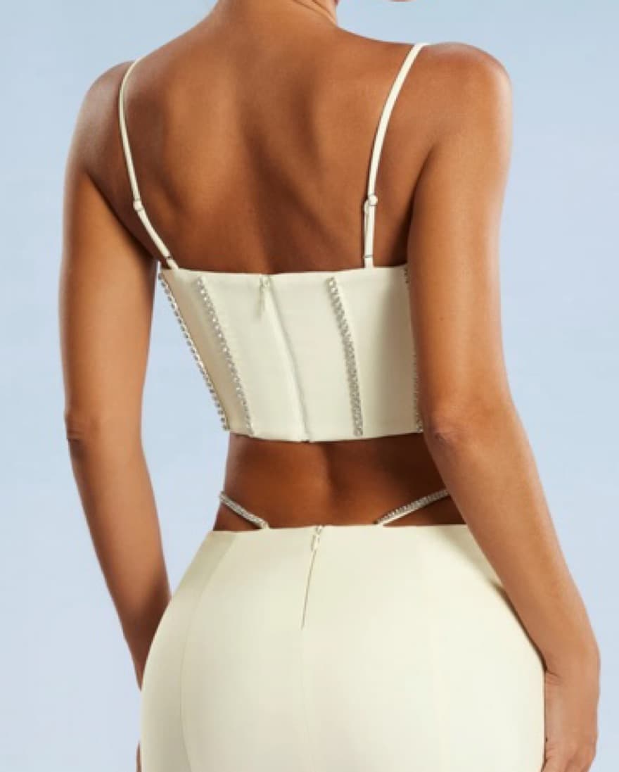 White Embellished Corset Top - Image 2