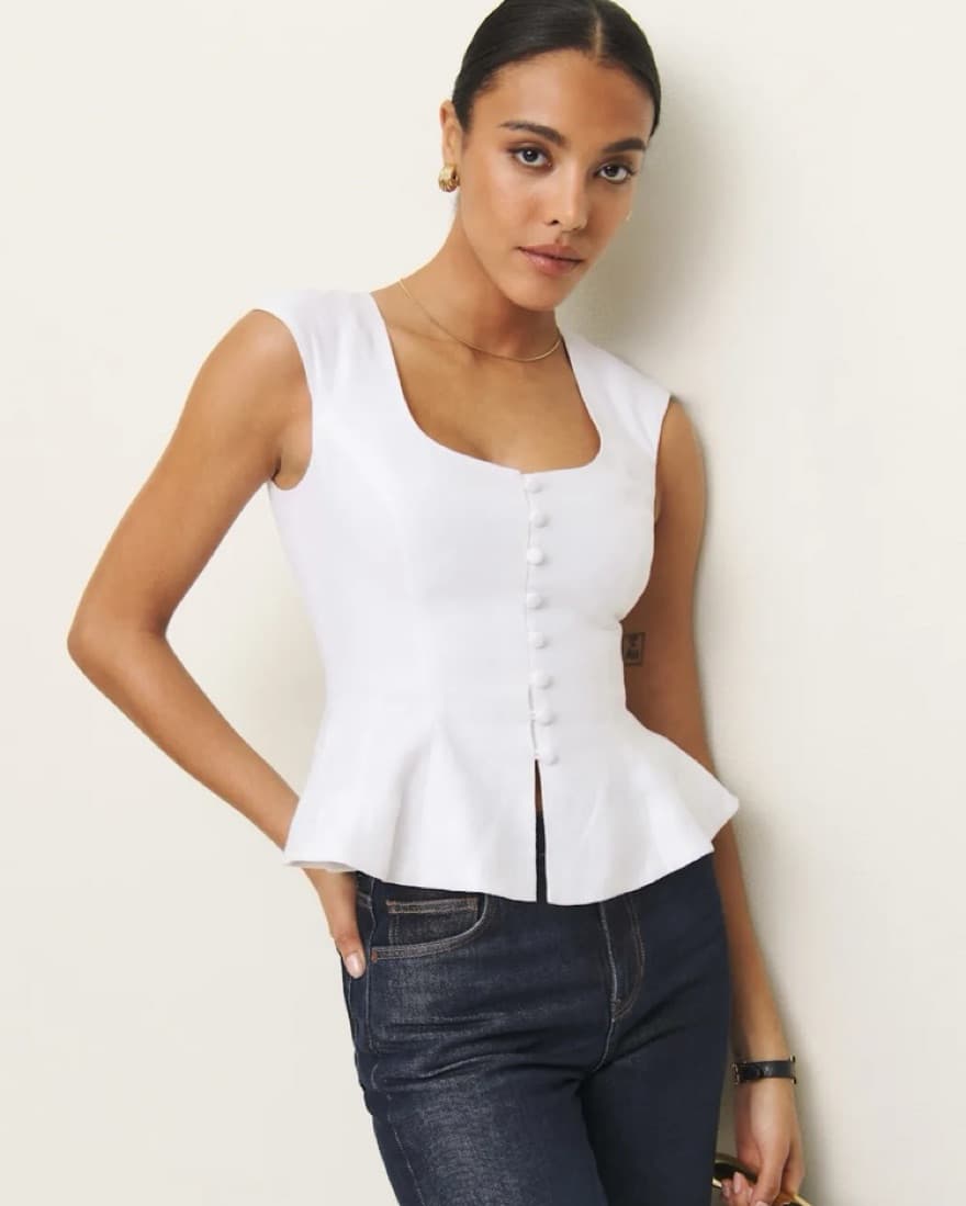 Reformation Paolina Linen Top - Image 1