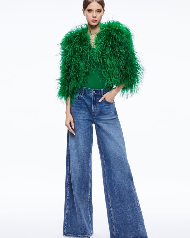 Green Feathered Jacket - Image 3