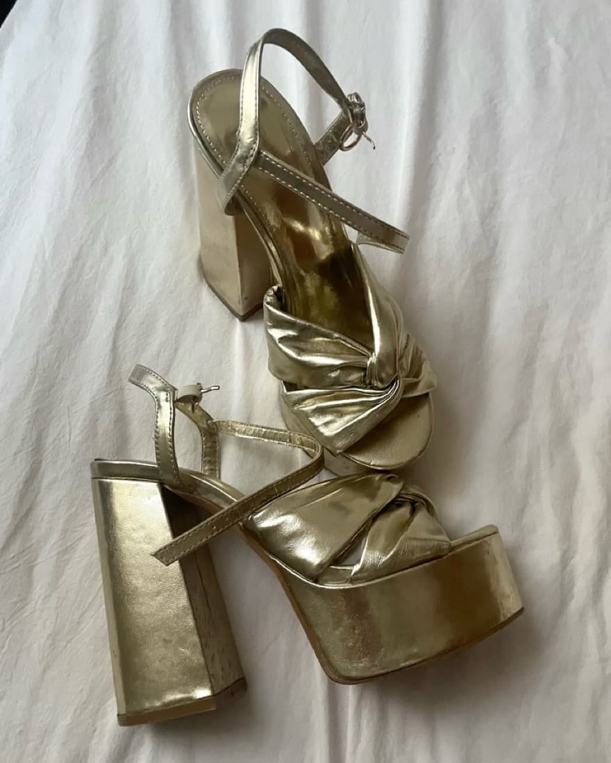 Gold Platform Heels - Image 2