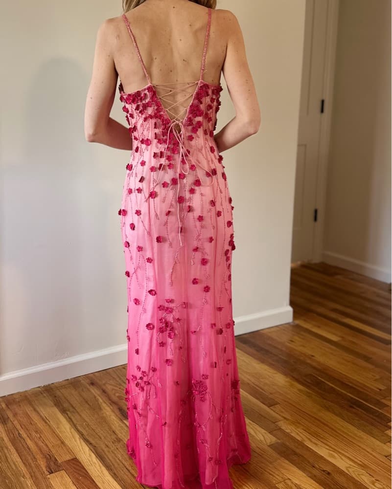 Vibrant Fuchsia Floral Maxi Dress - Image 3