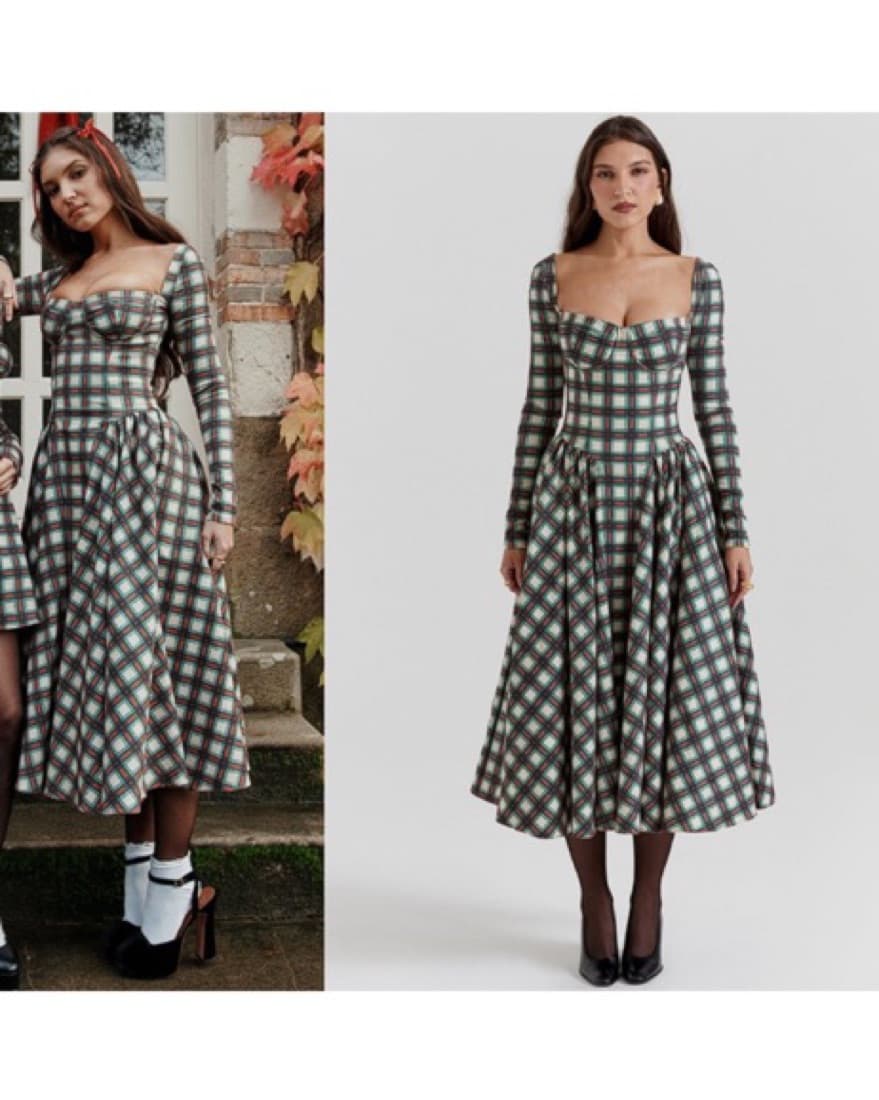 Christmas Plaid Tartan Midi / Maxi Dress - Image 3
