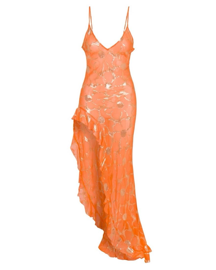 Lara Long Orange Dress - Image 2