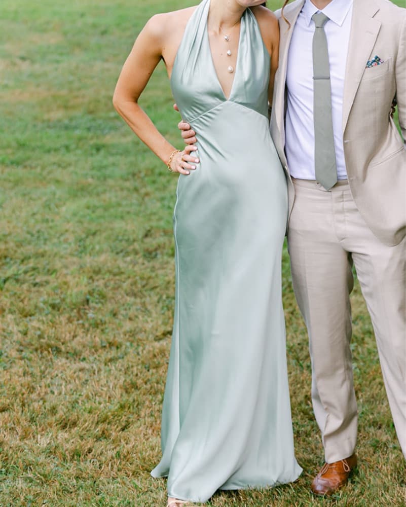 Amsale SAMILE Dress in Sage - Image 3