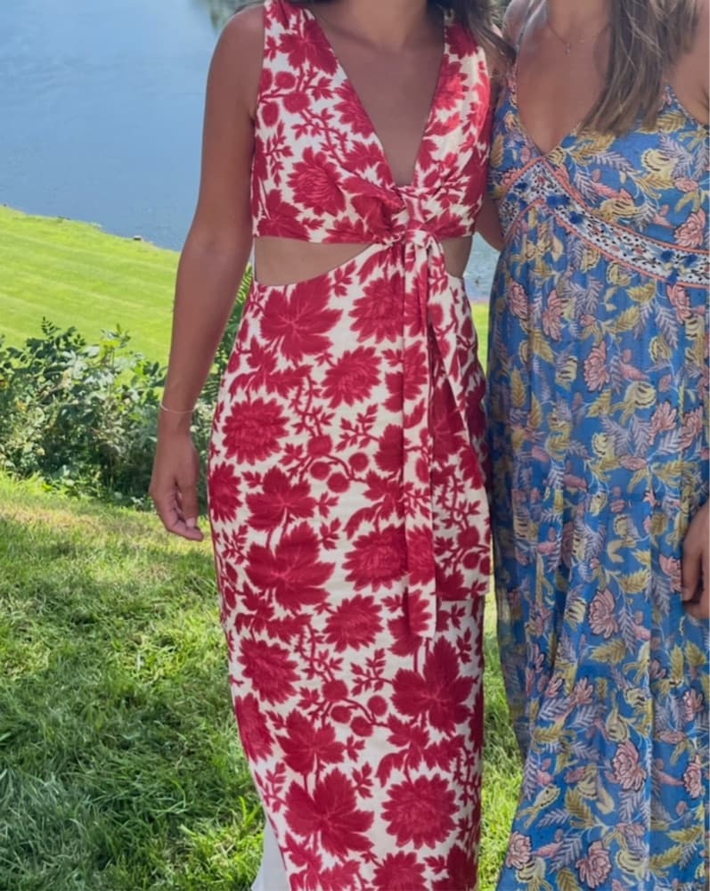 Sir The Label Red Floral Dress  - Image 2