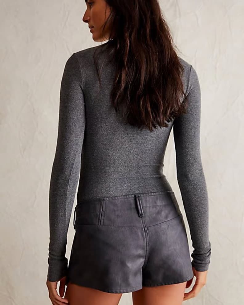 We The Free Vegan Leather Micro Shorts - Image 2