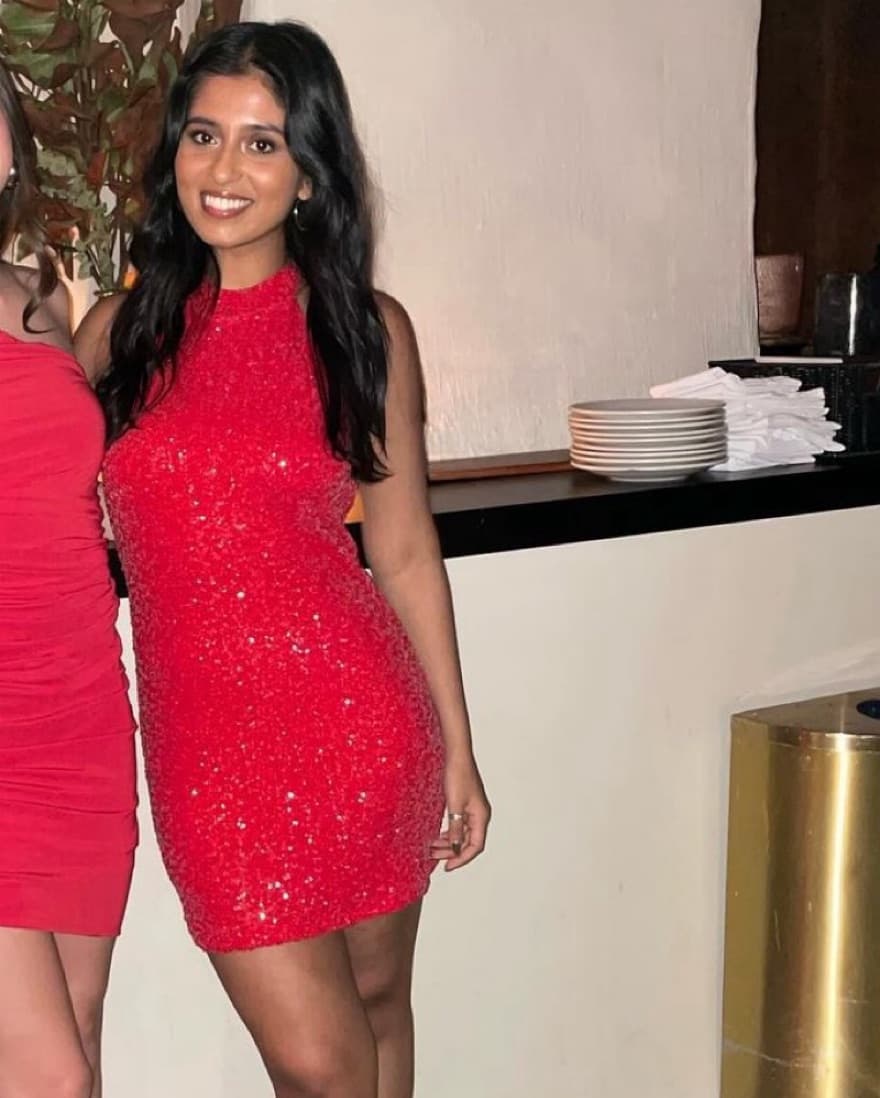 Red Sequin Halter Dress - Image 1