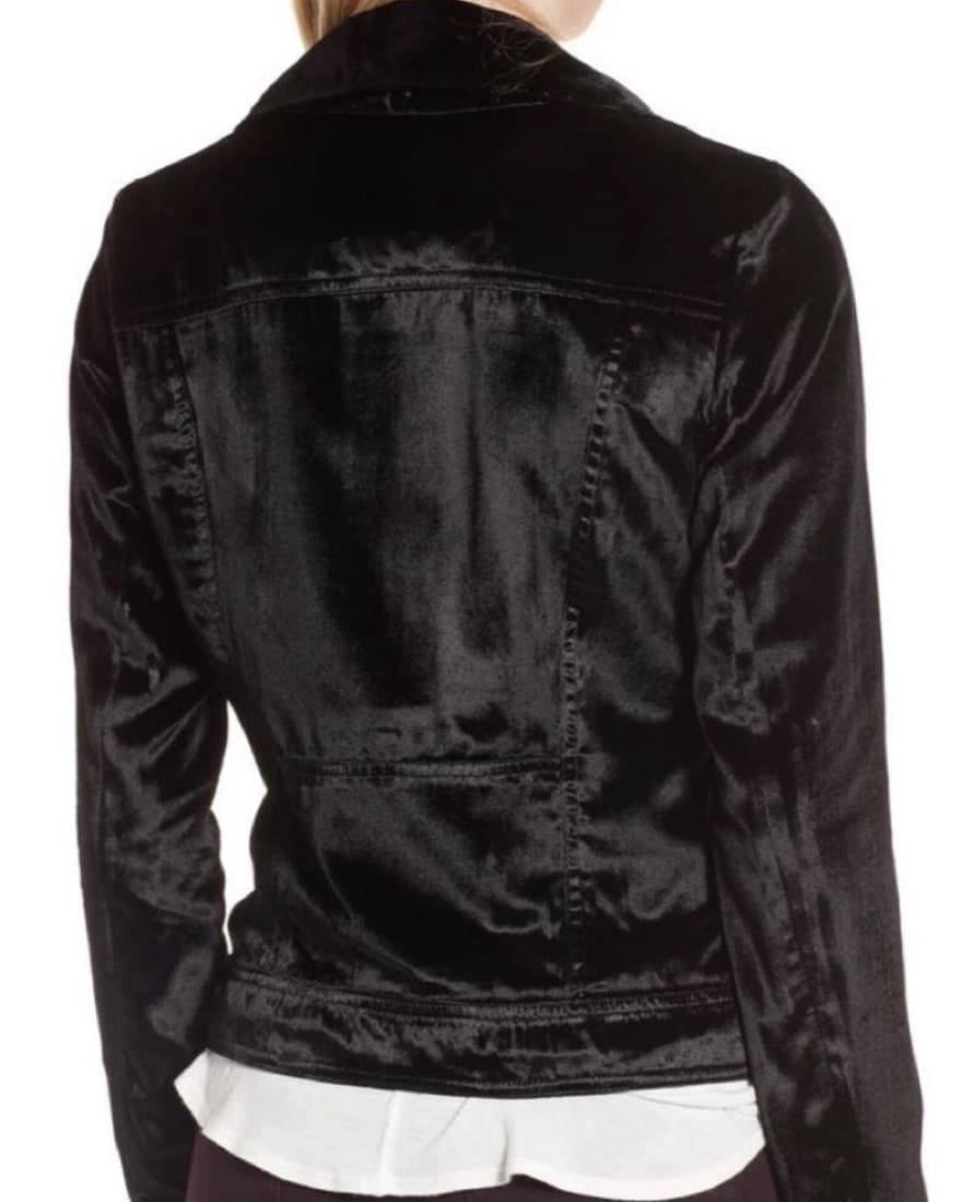 Trouve Black Velvet Moto Jacket - Image 3