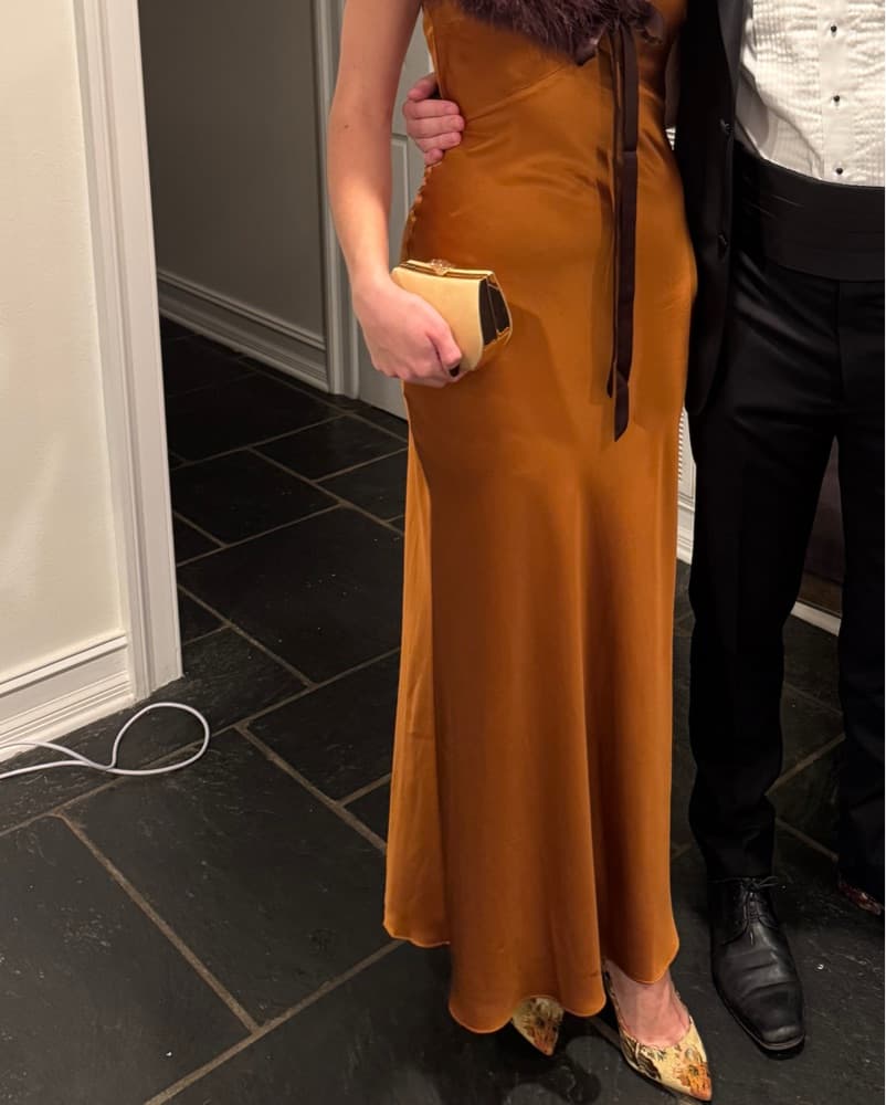 Reformation Daniela Copper Silk Dress - Image 4