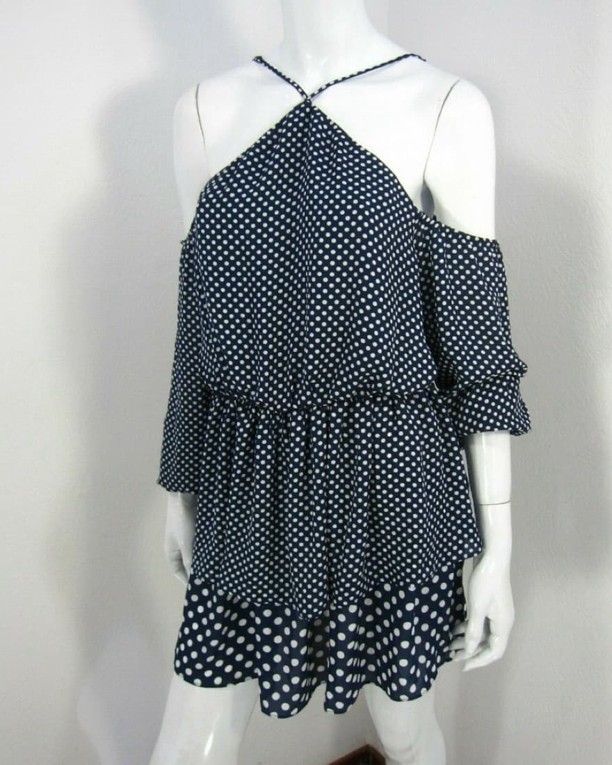 Revolve X Tularosa Navy Polka Dot Dress - Image 2