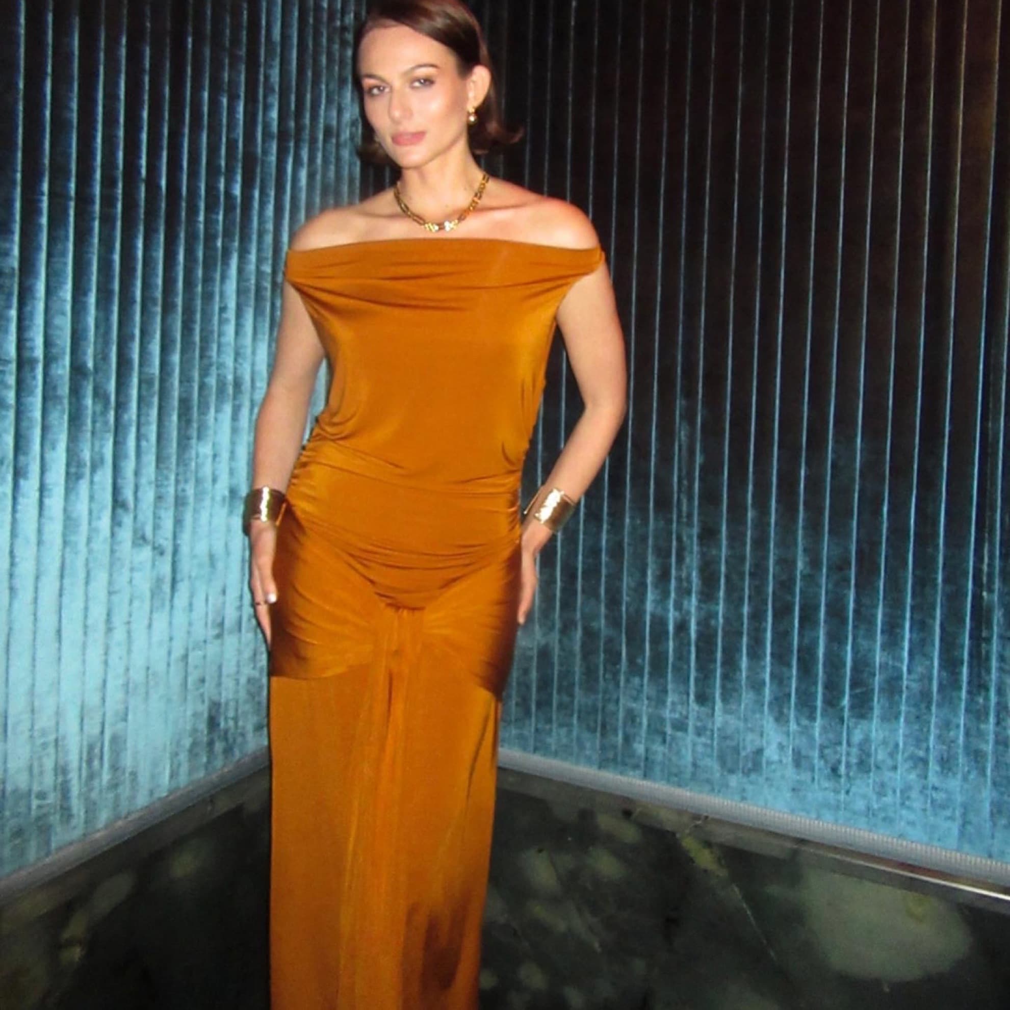 Reformation Gold Maxi Dress - Image 2