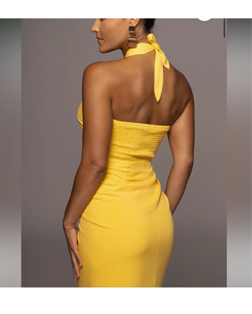 Jlux Label Yellow Linen Dress  - Image 2