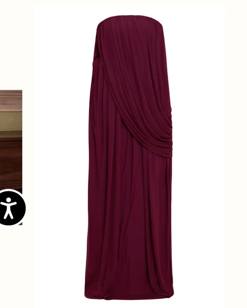Strapless Drape Mulberry Maxi Dress - Image 4