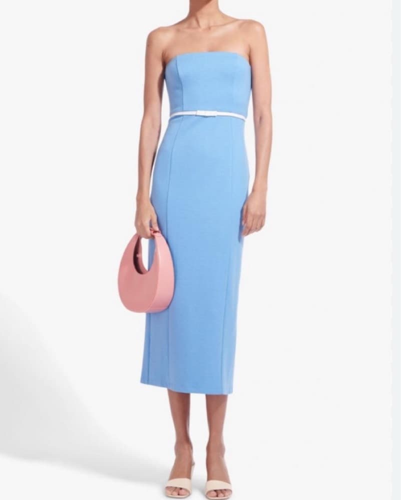 STAUD Strapless Midi Dress - Image 1