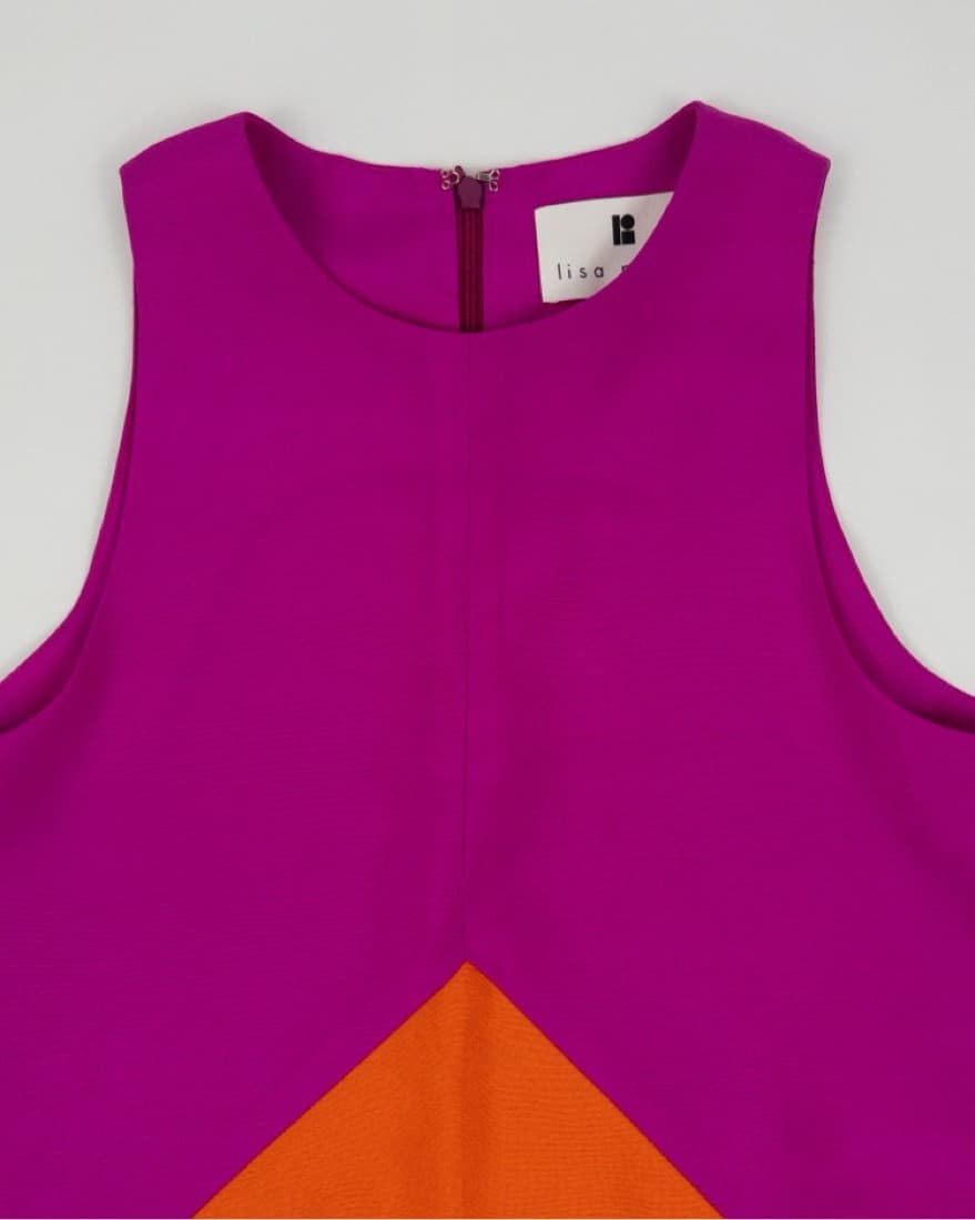 LISA PERRY COLOR BLOCK SILK DRESS -BRAND - Image 4
