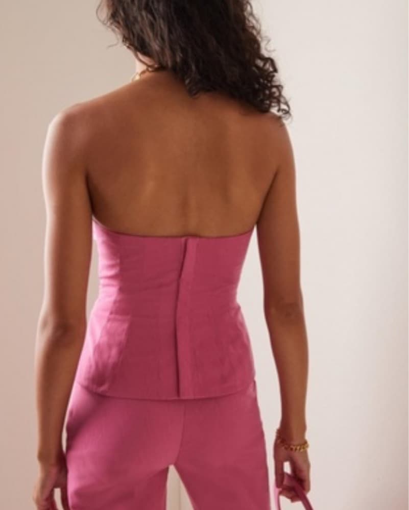 Staud Woodgrain Strapless Top - Image 2