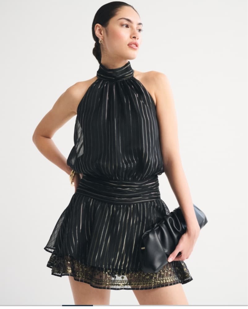Abercrombie Black Beaded Romper - Image 1