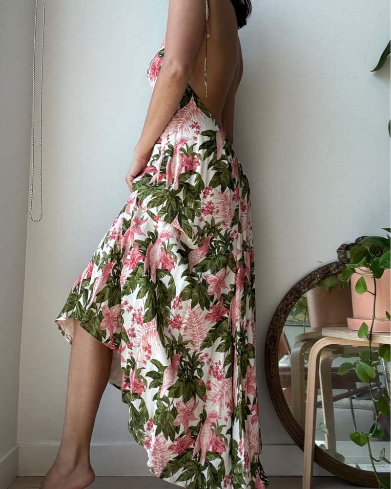Reformation Tropical Print Lowback Dress - Image 1