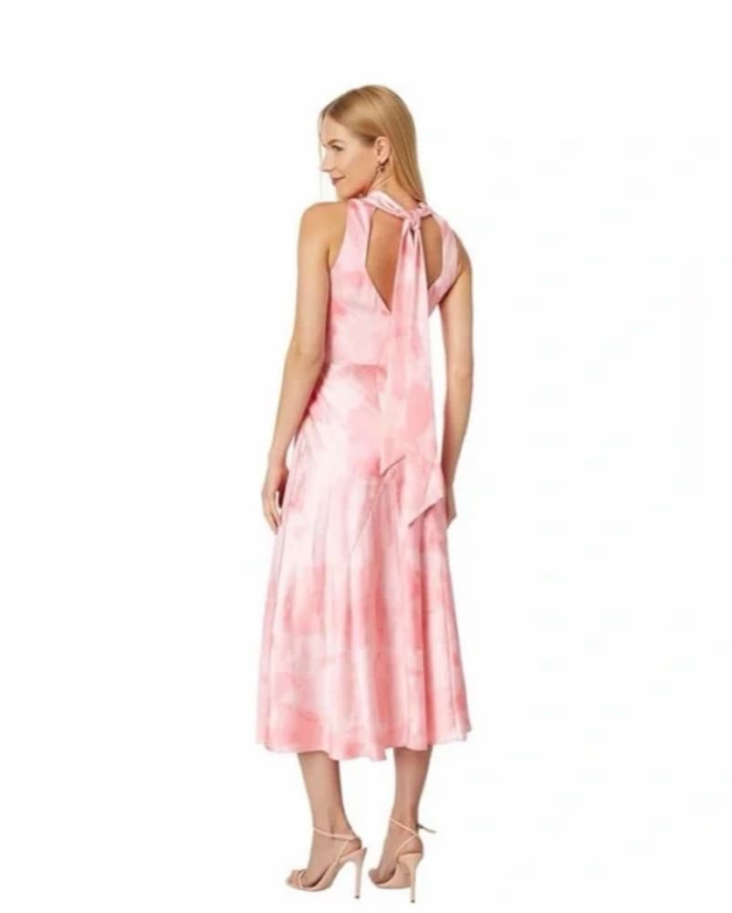Ted Baker Satin Midi Dress Coral - Image 2