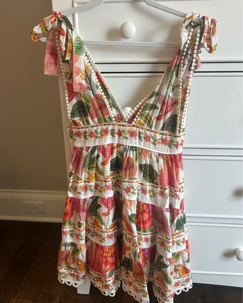 FARM Rio Macaw Bloom Off-White Mini Dres - Image 5