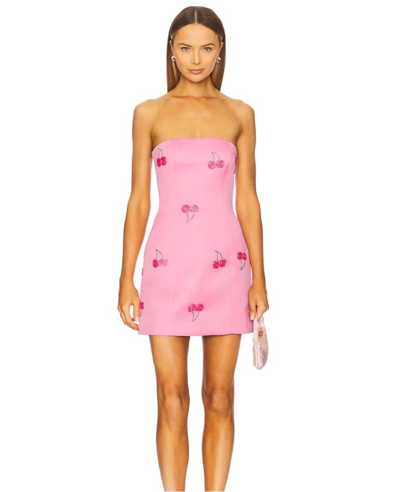 Leo Lin Cherry Mini Dress | Pink Mini Dress - Image 2