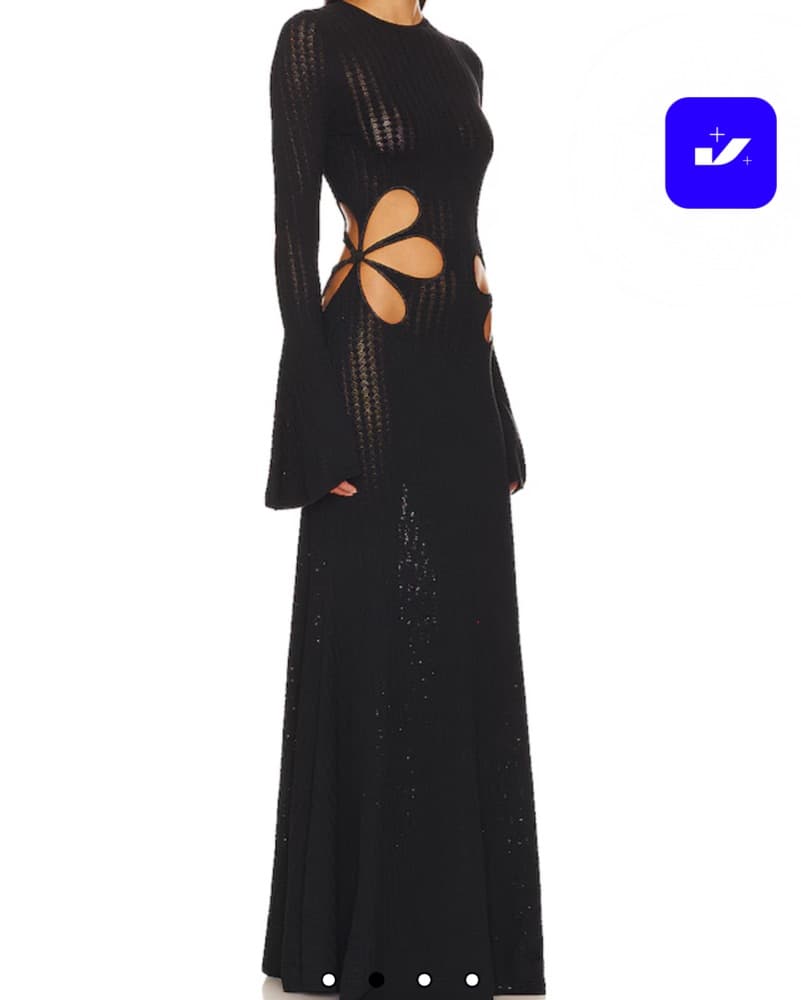 Sau Lee Knit Flower Cut Out Maxi Dress  - Image 4